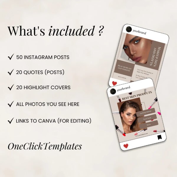 Brown Makeup Artist Instagram Templates
