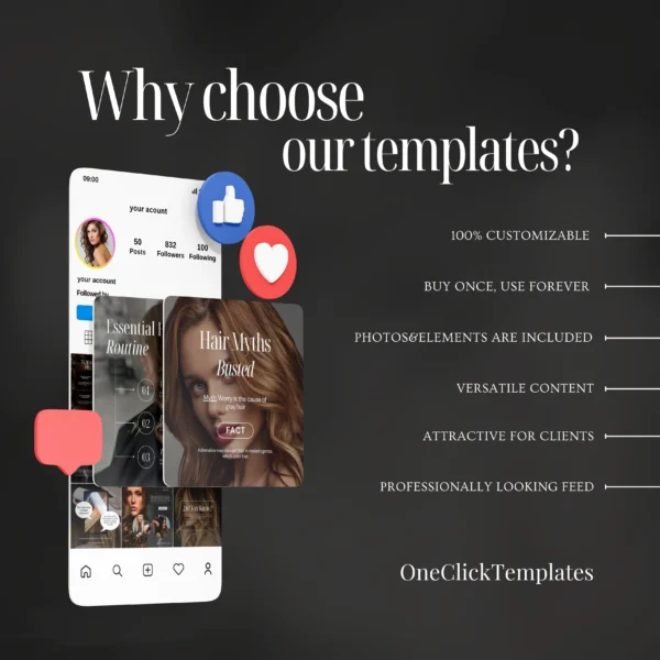 Black HairStylist Instagram Templates