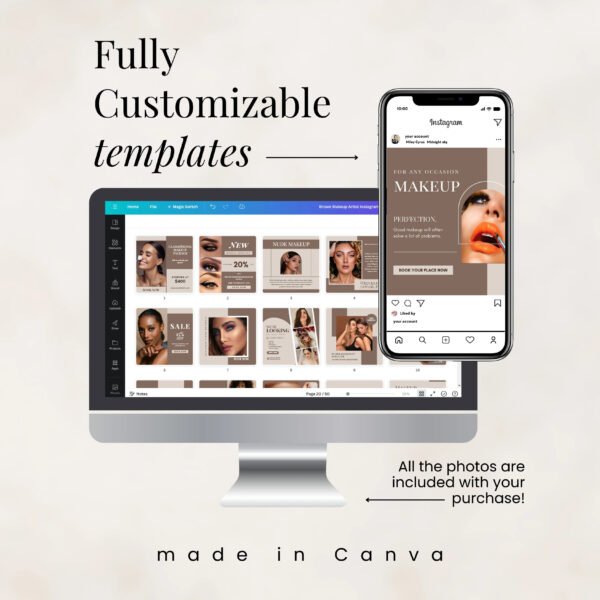 Brown Makeup Artist Instagram Templates